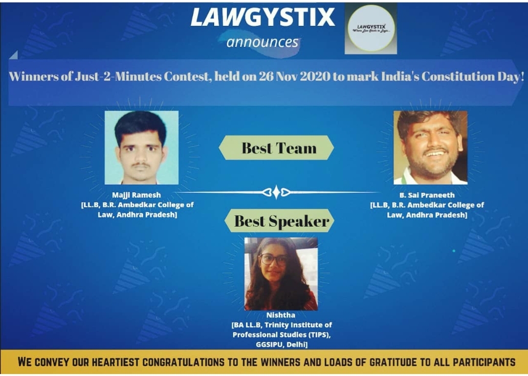 Winners of Just 2 Minutes Contest